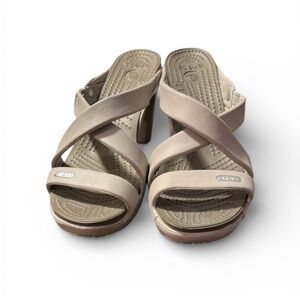 CROCS Women's Tan Heeled Sandals